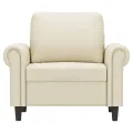 Fauteuil Crème 60 cm Similicuir