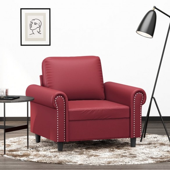 Fauteuil Rouge bordeaux 60 cm Similicuir