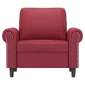 Fauteuil Rouge bordeaux 60 cm Similicuir