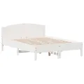 Cadre de lit et tête de lit blanc 140x190 cm bois de pin massif