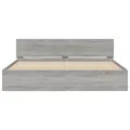 Cadre de lit avec tête de lit et LED sonoma gris 200x200 cm