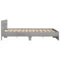 Cadre de lit avec tête de lit et LED sonoma gris 200x200 cm