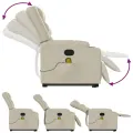 Fauteuil inclinable de massage Crème Similicuir