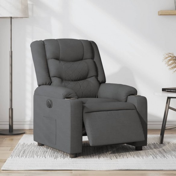 Fauteuil inclinable électrique Gris foncé Tissu