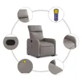 Fauteuil inclinable de massage Taupe Tissu