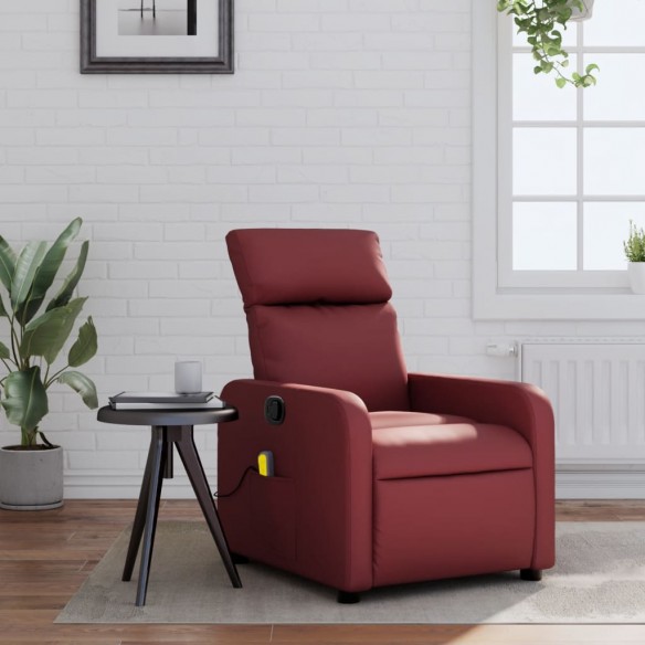 Fauteuil de massage inclinable Rouge bordeaux Similicuir