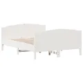 Cadre de lit et tête de lit blanc 140x190 cm bois de pin massif