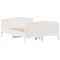 Cadre de lit et tête de lit blanc 140x190 cm bois de pin massif