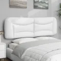 Coussin de tête de lit blanc 160 cm similicuir
