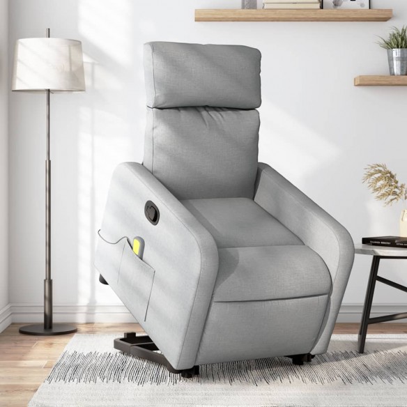 Fauteuil de massage inclinable Gris clair Tissu