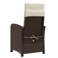 Chaises inclinables de jardin lot de 2 avec repose-pied rotin