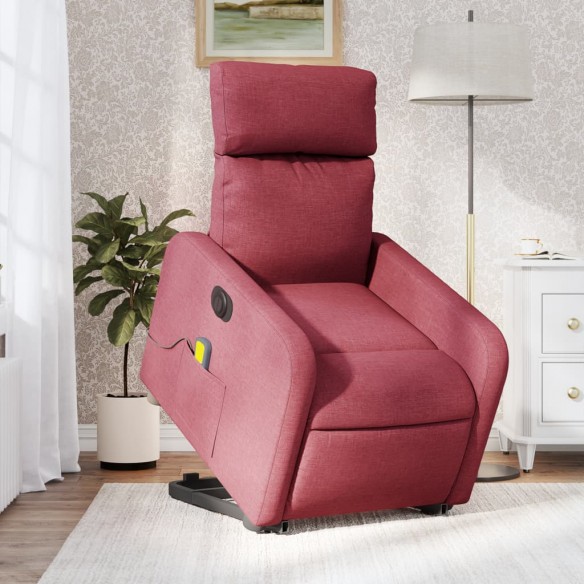 Fauteuil inclinable de massage électrique Rouge bordeaux Tissu