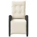 Chaises inclinables de jardin lot de 2 repose-pied noir rotin