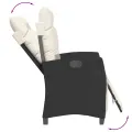 Chaises inclinables de jardin lot de 2 repose-pied noir rotin