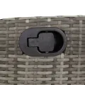 Chaise inclinable de jardin et repose-pied gris résine tressée