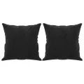 Canapé 2 places avec oreillers décoratifs noir 120 cm velours