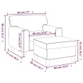 Fauteuil avec repose-pied Noir 60 cm Similicuir