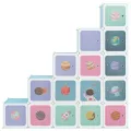Armoire de rangement pour enfants avec 15 cubes Bleu PP