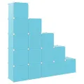 Armoire de rangement pour enfants avec 15 cubes Bleu PP