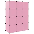Armoire de rangement pour enfants avec 12 cubes Rose PP