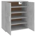 Armoire à chaussures Gris béton 60x35x70 cm Aggloméré