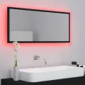 Miroir à LED de salle de bain Noir 100x8,5x37 cm Acrylique