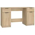 Bureau avec armoire latérale Chêne sonoma Bois d'ingénierie