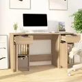Bureau avec armoire latérale Chêne sonoma Bois d'ingénierie