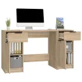 Bureau avec armoire latérale Chêne sonoma Bois d'ingénierie