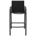 Chaises de bar de jardin 2 pcs Noir Textilène