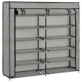 Armoire à chaussures avec housse Gris 115x28x110 cm Tissu