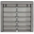 Armoire à chaussures avec housse Gris 115x28x110 cm Tissu