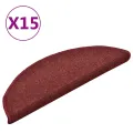 Tapis de marches d'escalier 15 pcs Rouge 56x17x3 cm