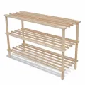 Range-chaussures à 3 étagères 2 pcs Bois de sapin solide