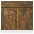 Armoire de plancher à tiroir Chêne fumé 80x46x81,5 cm
