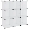 Cubes de rangement 9 pcs avec portes Transparent PP
