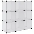 Cubes de rangement 9 pcs avec portes Transparent PP