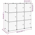 Cubes de rangement 9 pcs avec portes Transparent PP