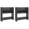 Armoires à chaussures murales 2 pcs Gris brillant 60x18x60 cm