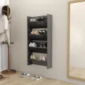 Armoires à chaussures murales 2 pcs Gris brillant 60x18x60 cm