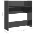 Armoires à chaussures murales 2 pcs Gris brillant 60x18x60 cm