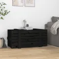 Boîte de rangement Noir 91x40,5x42 cm Bois massif de pin