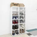 Armoires à chaussures 2 pcs Blanc 27,5x27x102cm bois ingénierie