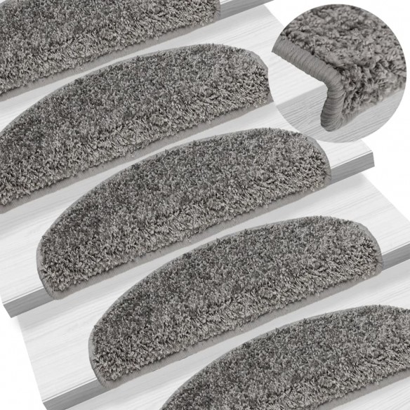 Tapis d'escalier 10 pcs 65x21x4 cm Gris