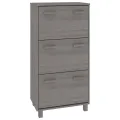 Armoire à chaussures HAMAR Gris clair 59,5x35x117 cm Pin massif