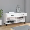 Armoire à chaussure Blanc brillant 102x35x55 cm Bois ingénierie