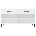 Armoire à chaussure Blanc brillant 102x35x55 cm Bois ingénierie