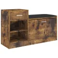 Banc à chaussures Chêne fumé 94,5x31x57 cm Aggloméré
