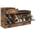 Banc à chaussures Chêne fumé 94,5x31x57 cm Aggloméré