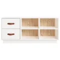 Banc à chaussures Blanc 100x34x45 cm Bois de pin massif